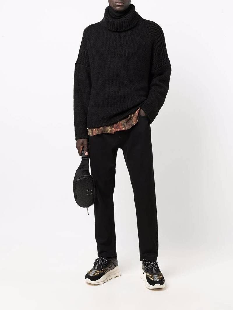 PHILIPP PLEIN logo-patch detail trousers outlook