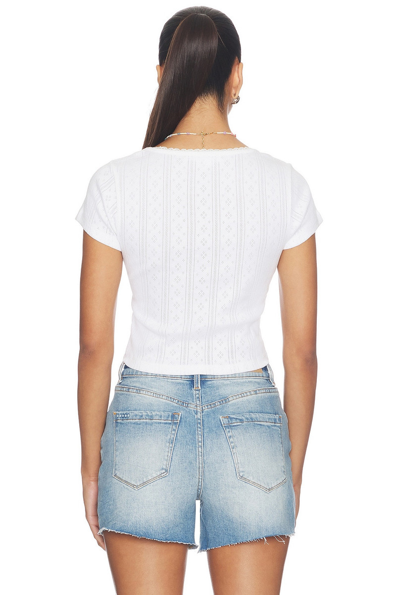 GOOD AMERICAN The Pointelle Square Neck Top outlook