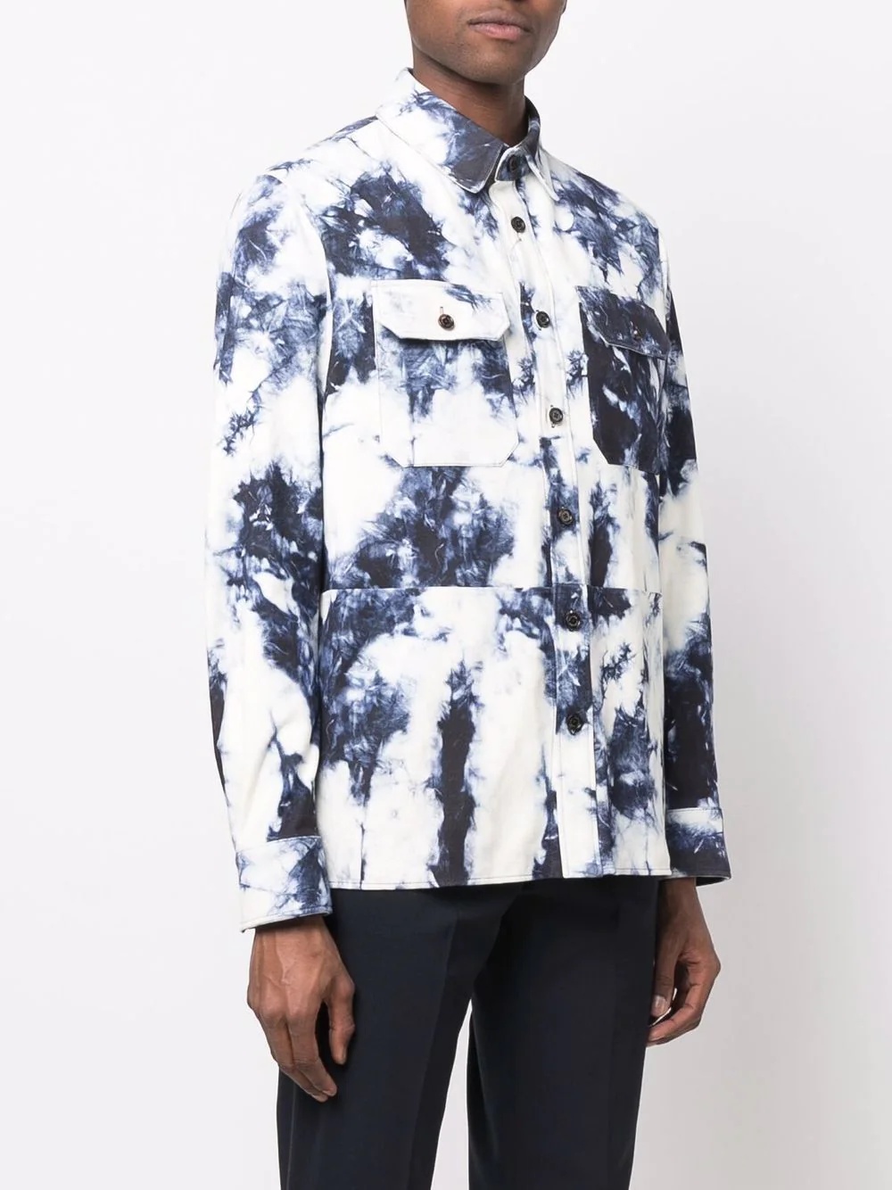 tie dye-print shirt jacket - 3