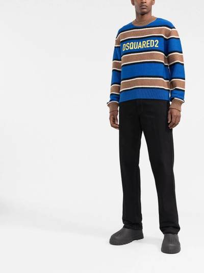 DSQUARED2 jacquard logo striped jumper outlook