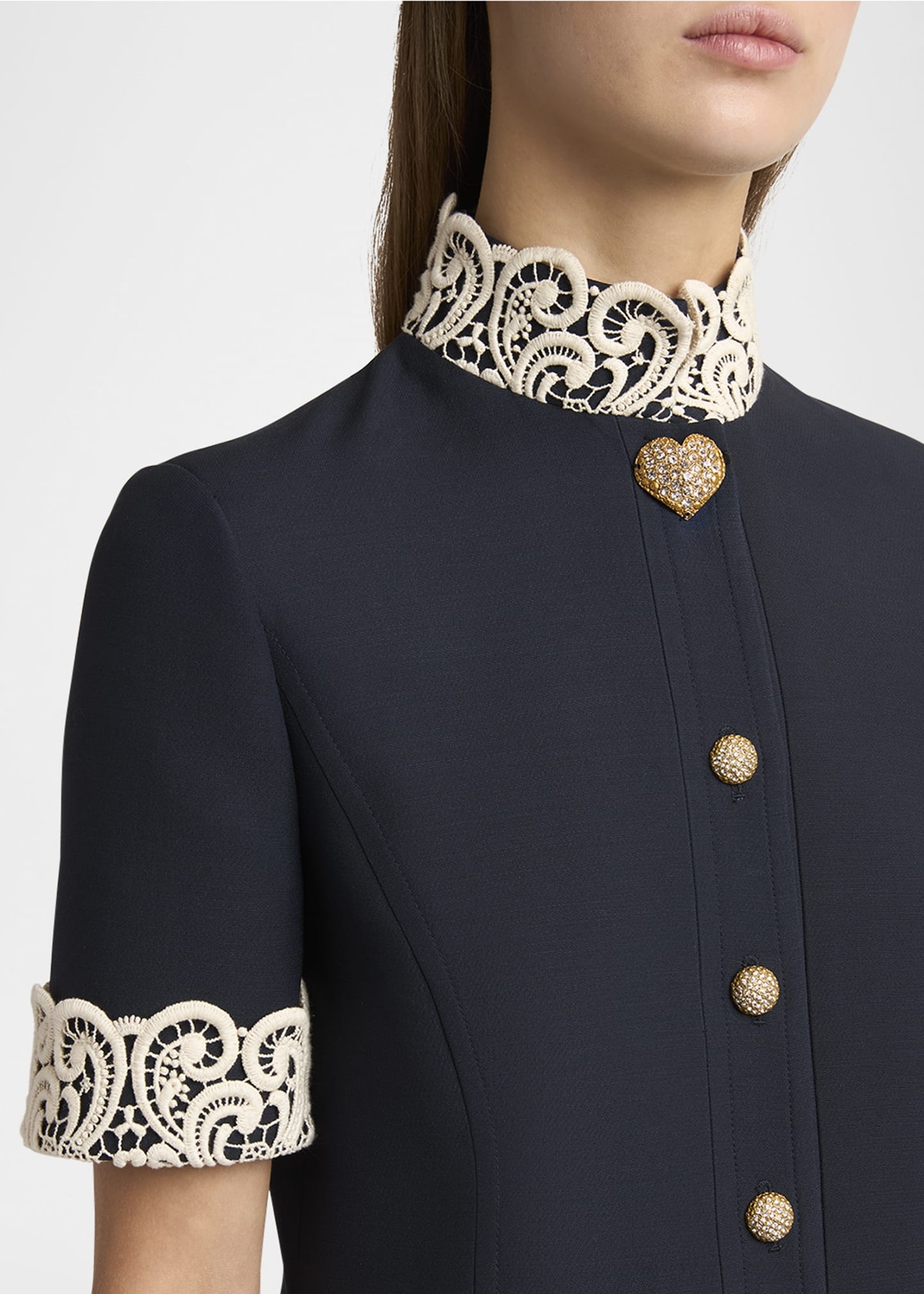 Embellished Lace-Trim Dress - 5