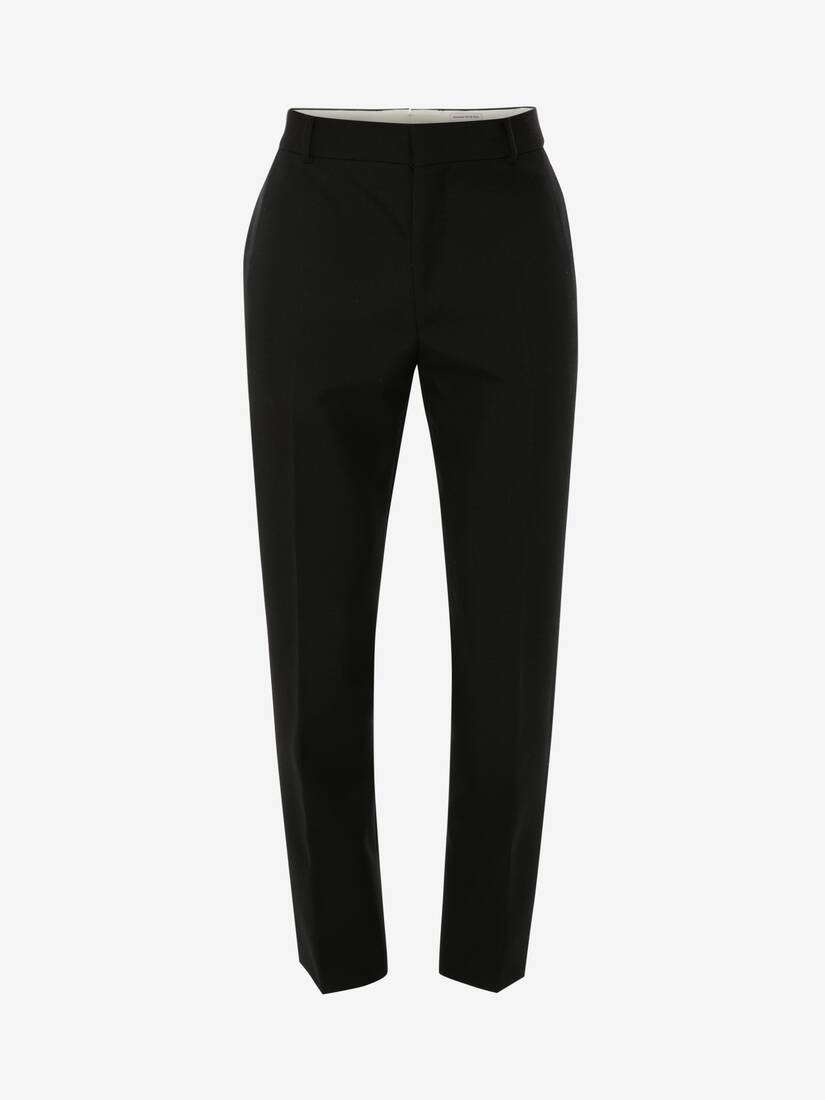 Men's Tailored Cigarette Trousers in Black - 1