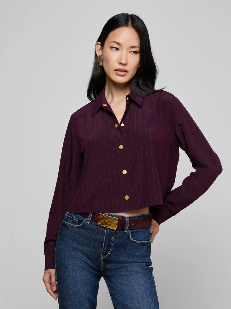 L'AGENCE Cosette Pinstriped Shirt outlook