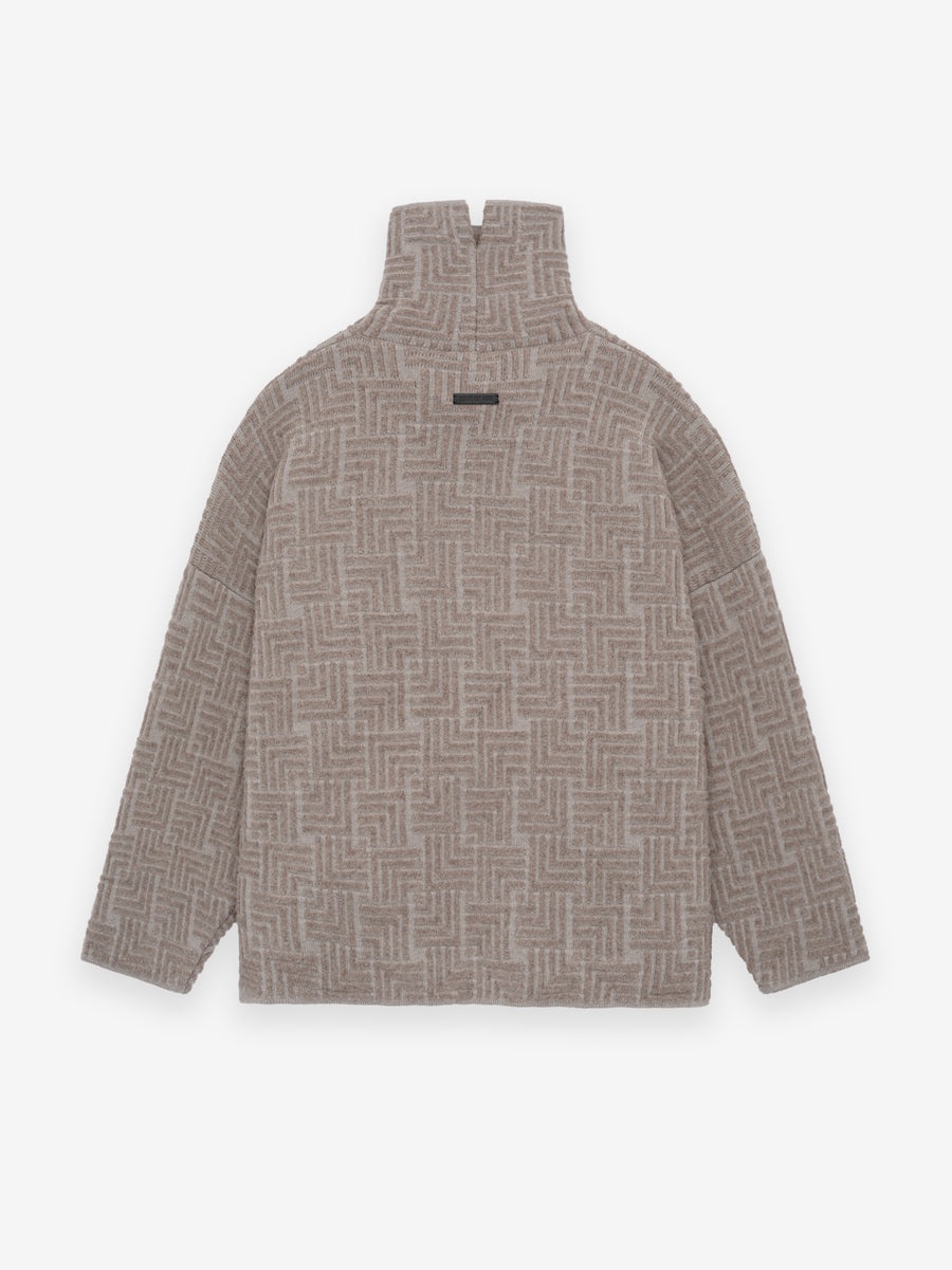 Wool Jacquard High Neck Sweater - 2