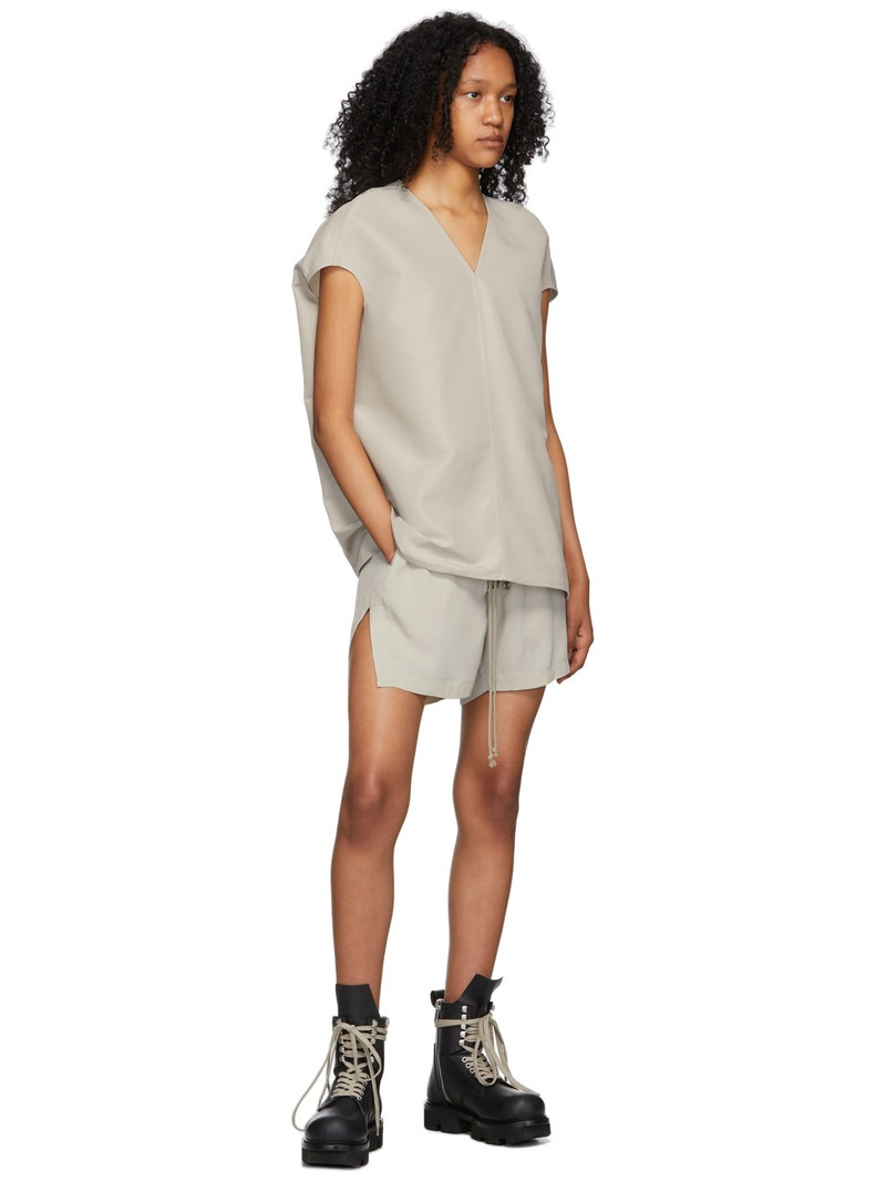 Grey Silk Crepe Bela Boxer Shorts 4