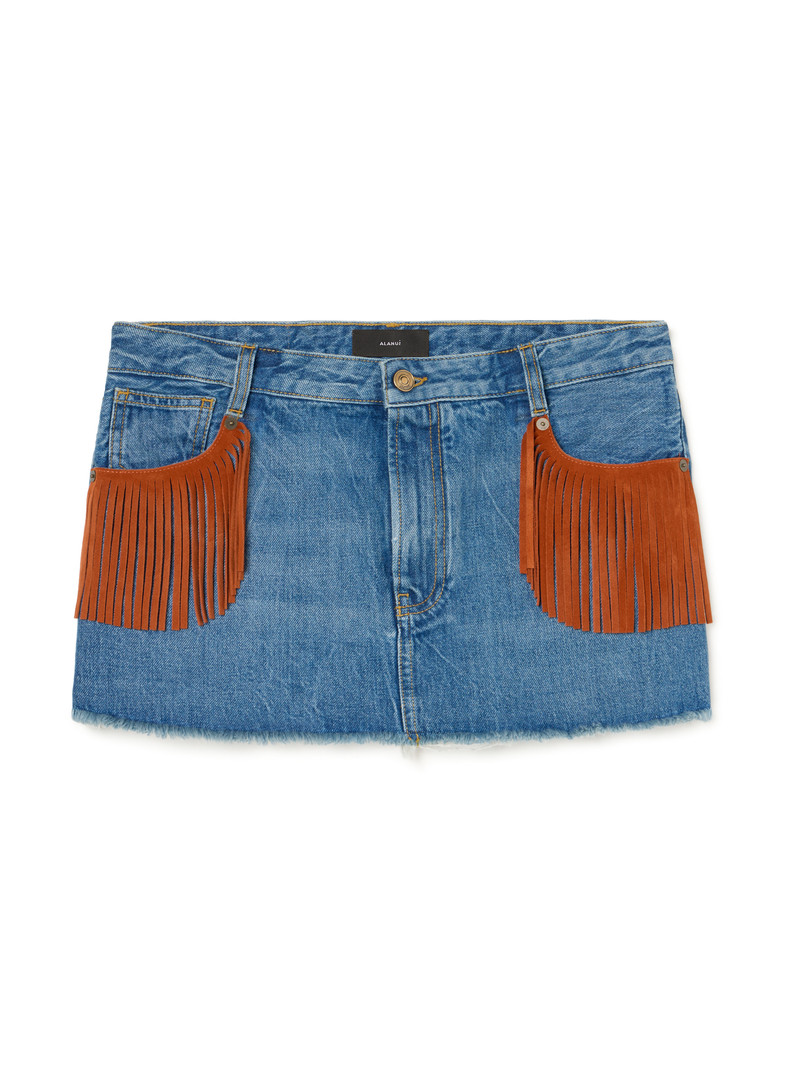 Golden Dusk Denim Mini Skirt 1
