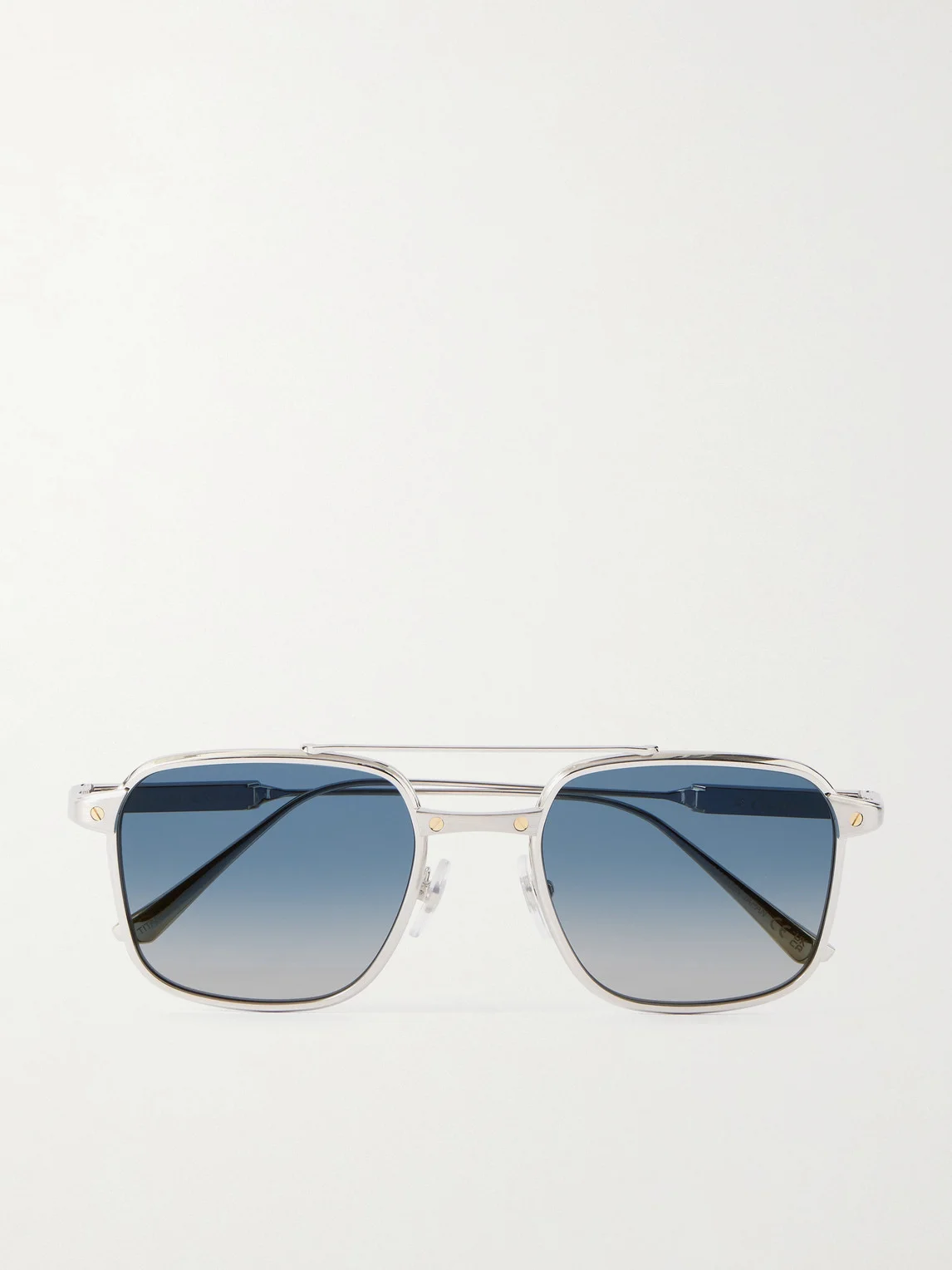 Santos de Cartier Aviator-Style Silver-Tone Sunglasses - 1