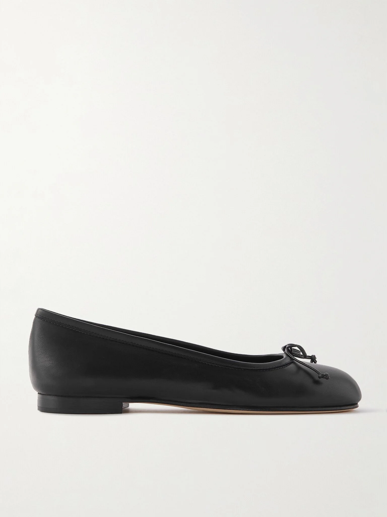 Veralli bow-detailed leather ballet flats Black - 1
