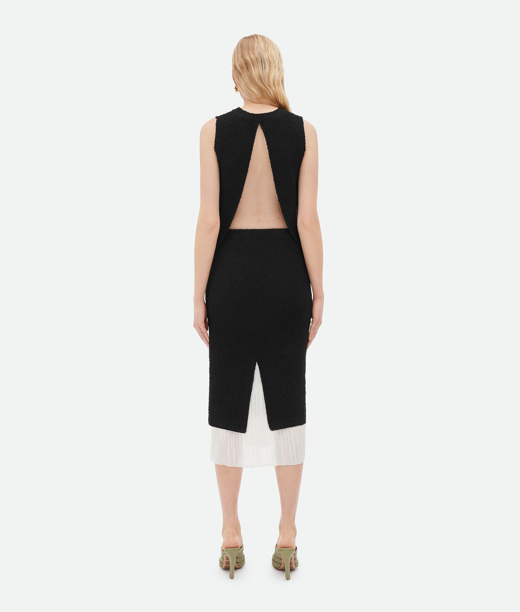 Open Back Light Textured Viscose Top - 3