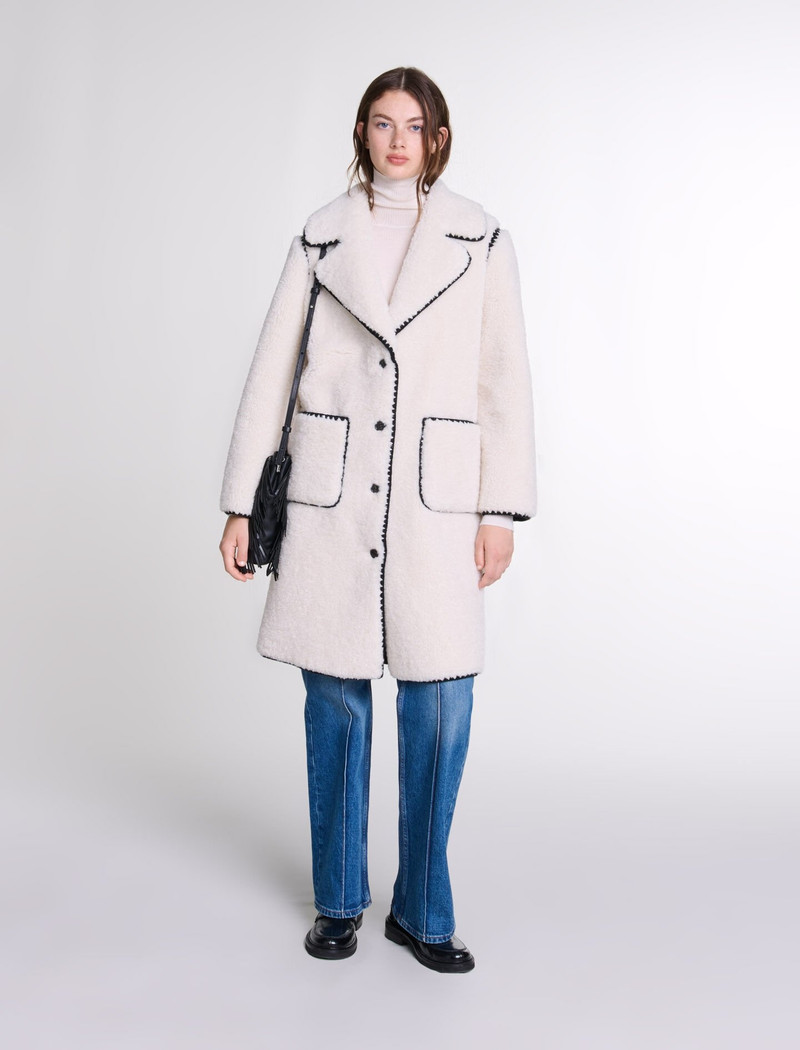 maje Mid-length fleece coat outlook