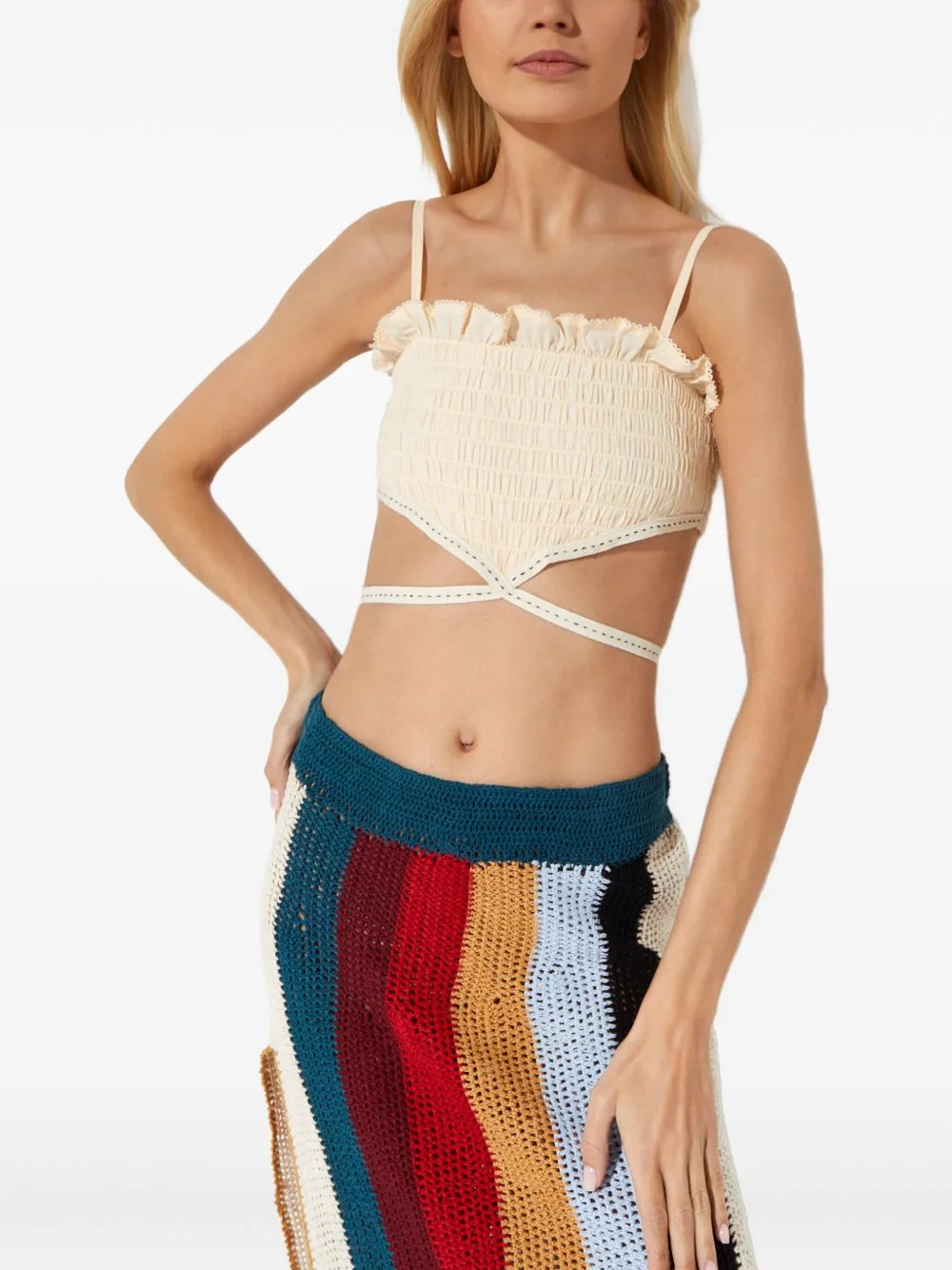 Amari ruffled tie top - 1