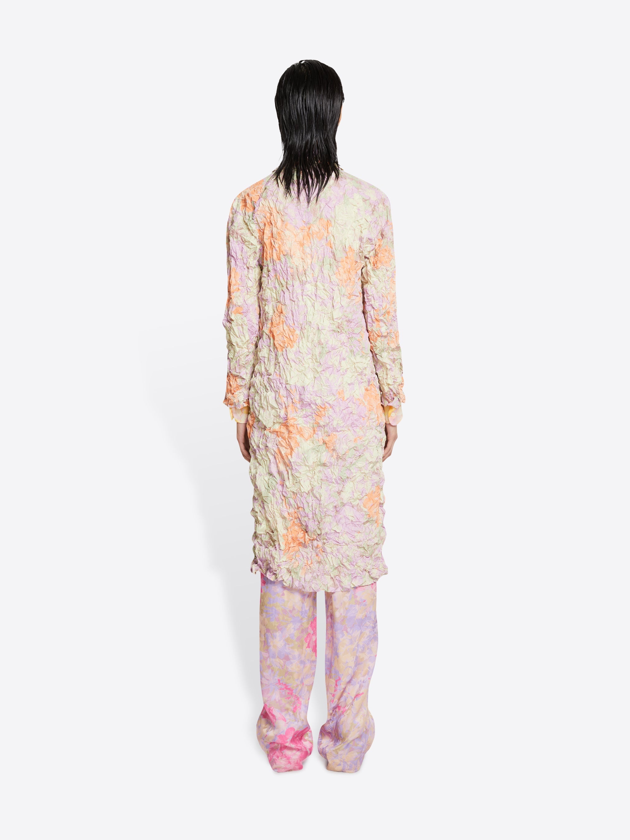 CRUSHED FLORAL COAT - 4