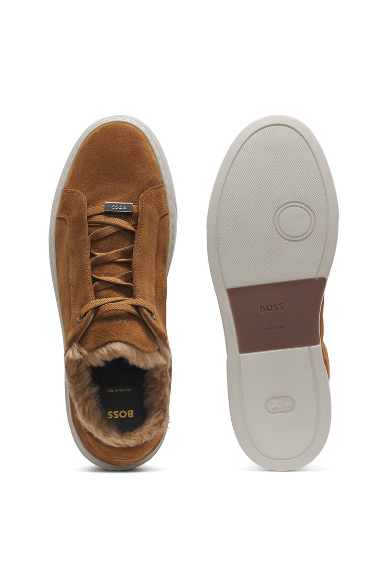 BOSS X STEIFF GARY MOHAIR-LINED TRAINERS IN SUEDE 4