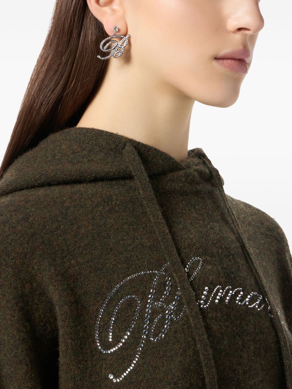 crystal-logo earrings - 2