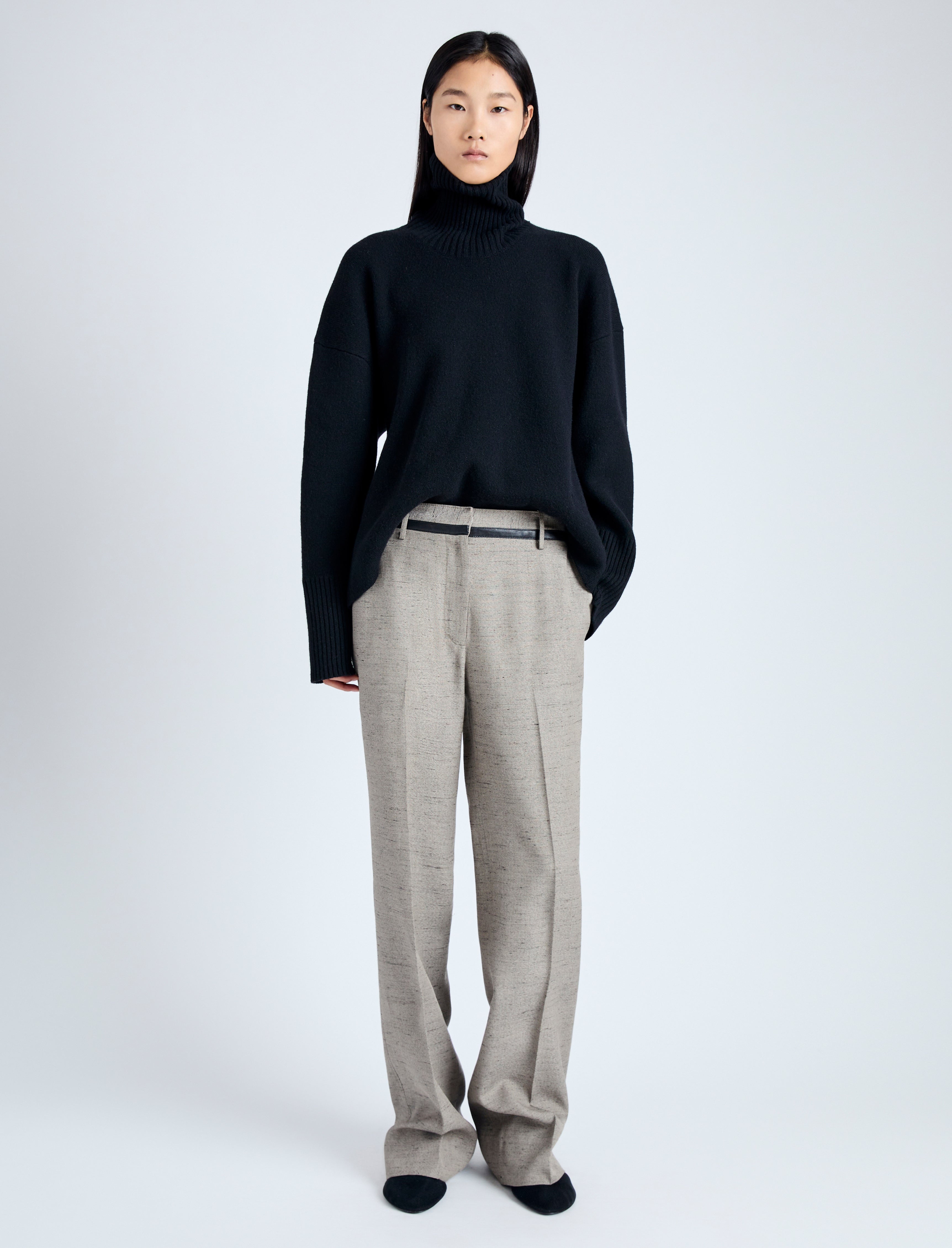 Aiden Pant in Melange Viscose Linen - 2