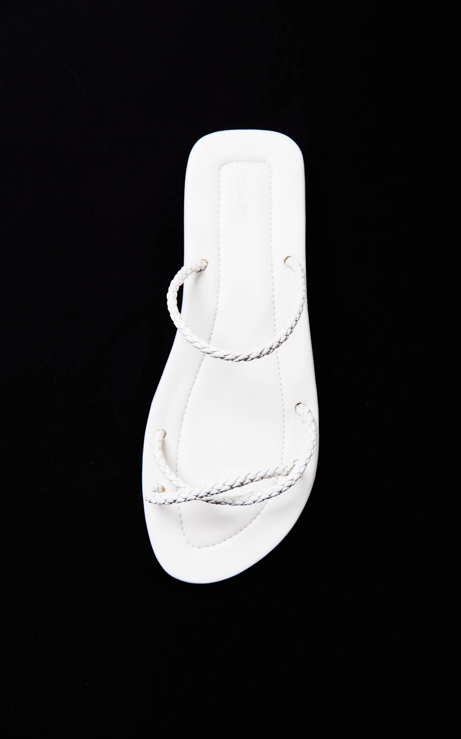 Woven Leather Rope Slides white - 5