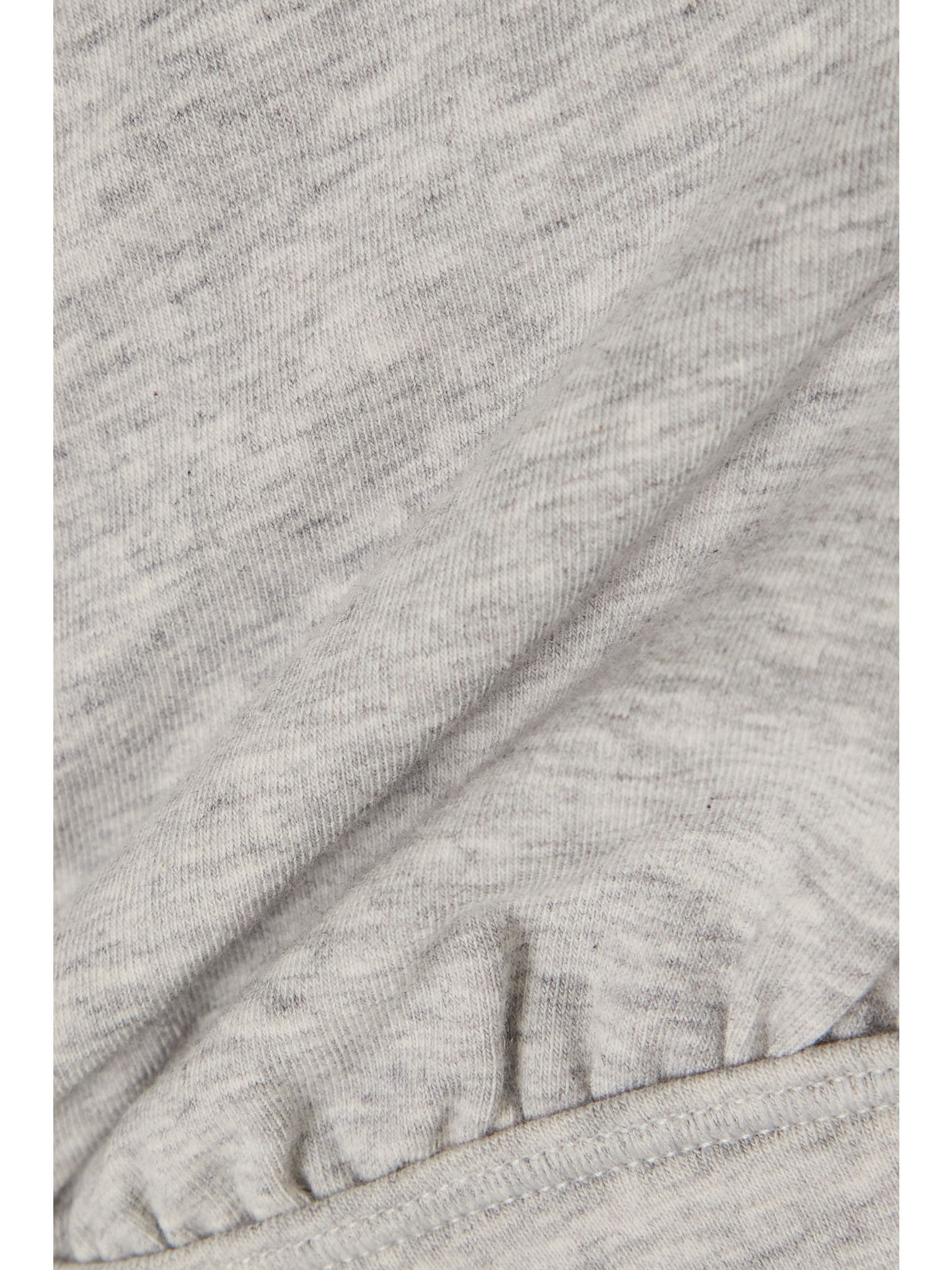 Cotton-Blend Jersey Triangle Bralette - Light Heather Grey Gray - 4