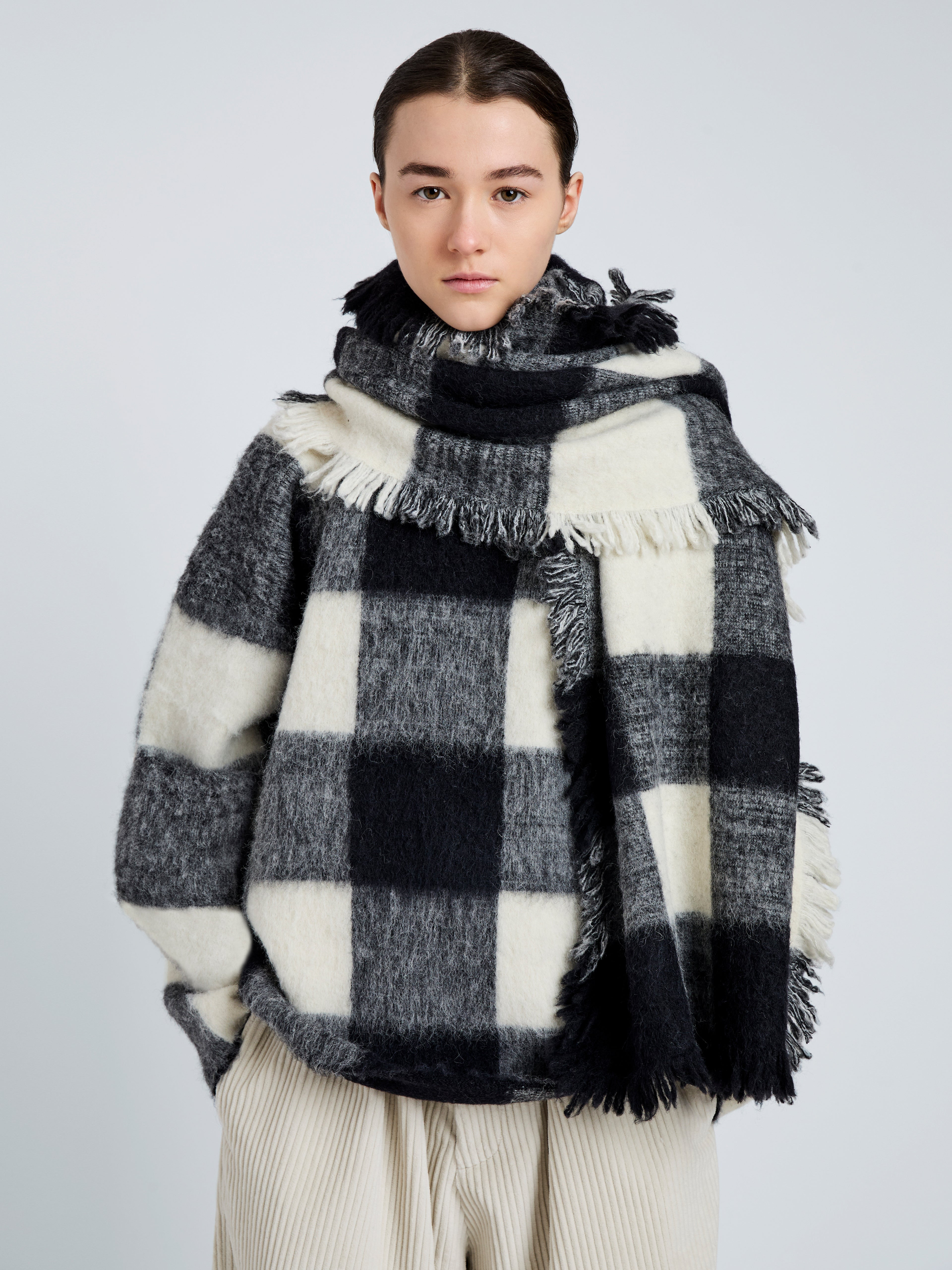 Kai Scarf in Brushed Glenplaid Knit - 2