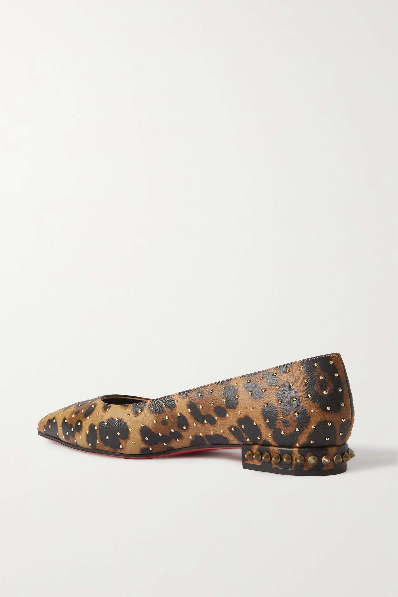 Free Hall Plume studded leopard-print leather point-toe flats - 3