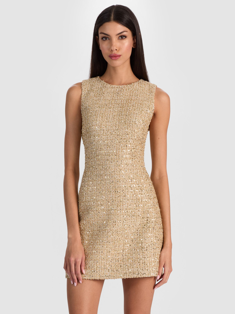 CADE EMBELLISHED TWEED MINI DRESS 5