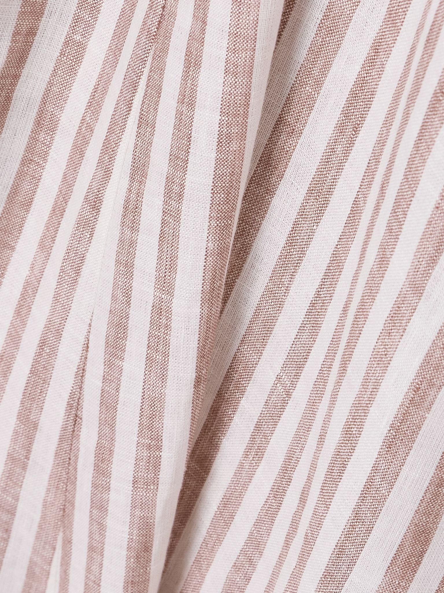 Cascadian oversized belted striped linen maxi dress Light brown - 4