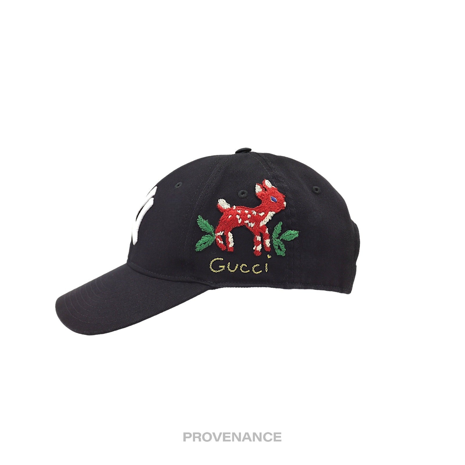 Gucci x NY Yankees Embroidered Hat Cap - Black Deer Bambi - 5