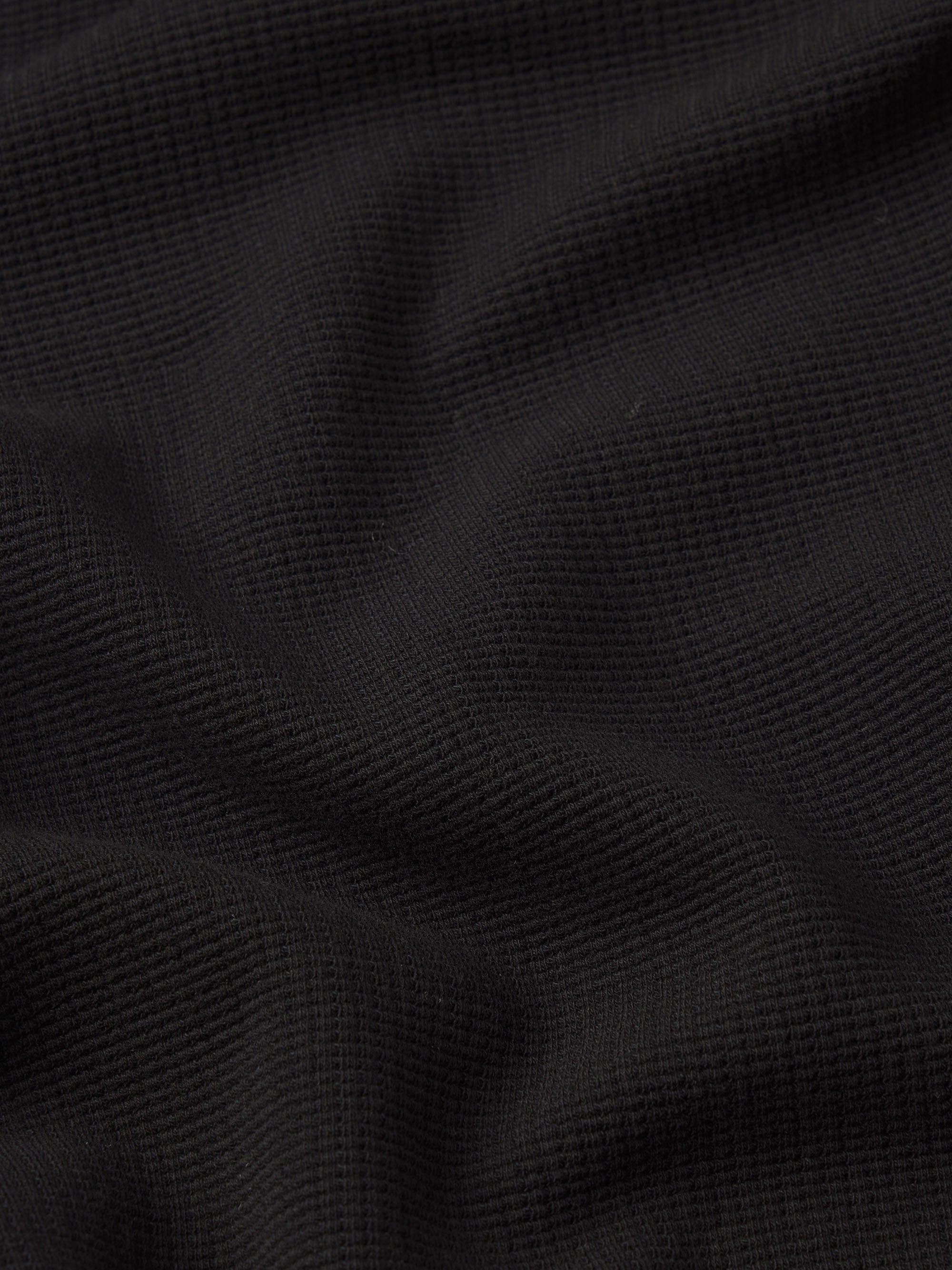 Waffle Textured Shirt in Black - 4