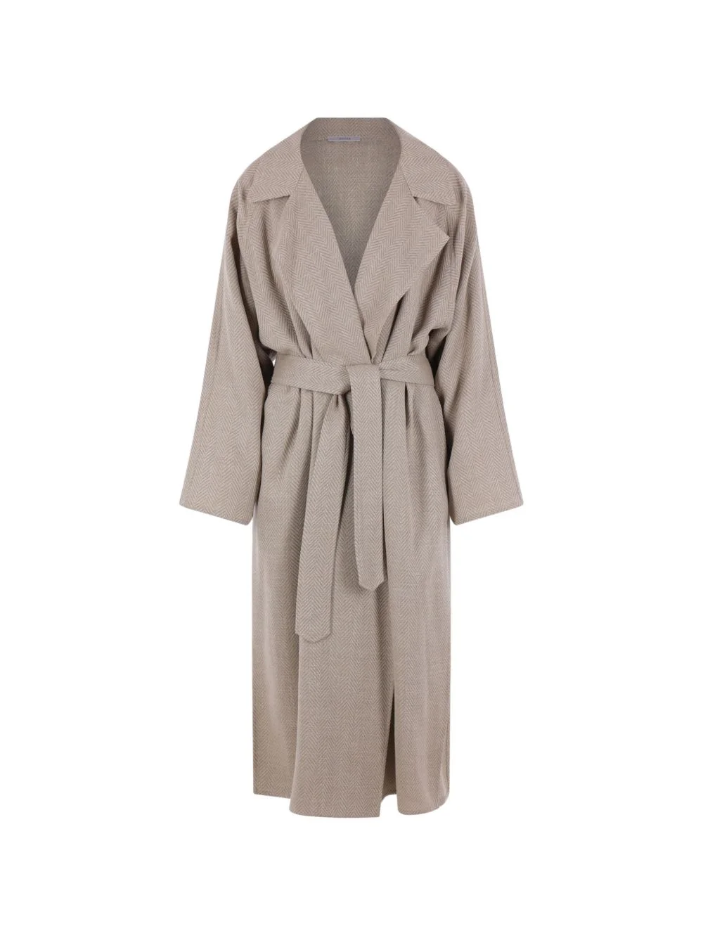 herringbone-pattern coat - 1
