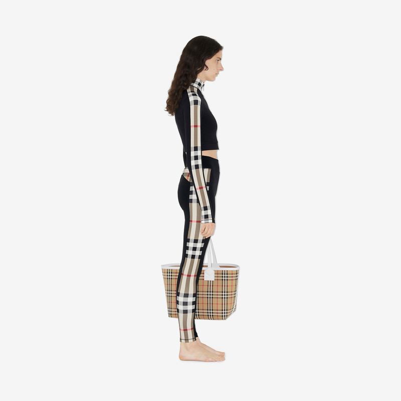 Check Panel Stretch Jersey Leggings 3