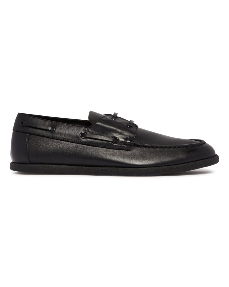 The Row Black Leather Loafers outlook