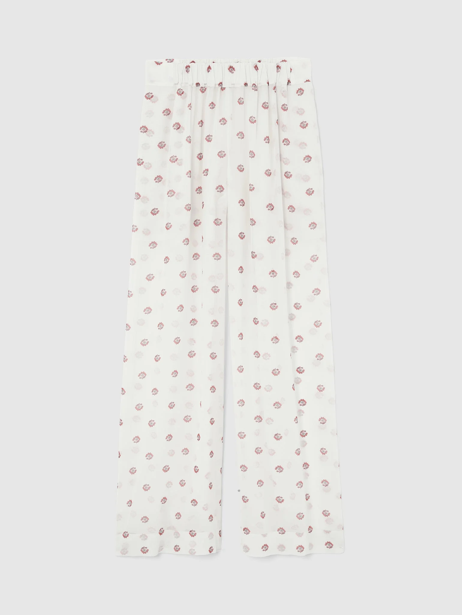SILK PRINT PALAZZO TROUSERS - 1