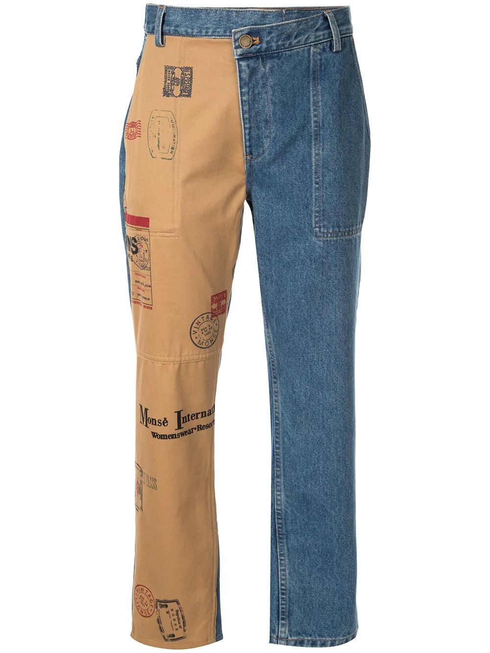 Half & Half canvas jeans - 1