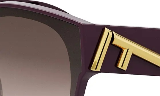 'Fendi First 63mm Gradient Oversize Round Sunglasses in Shiny Violet /Gradient Brown - 9