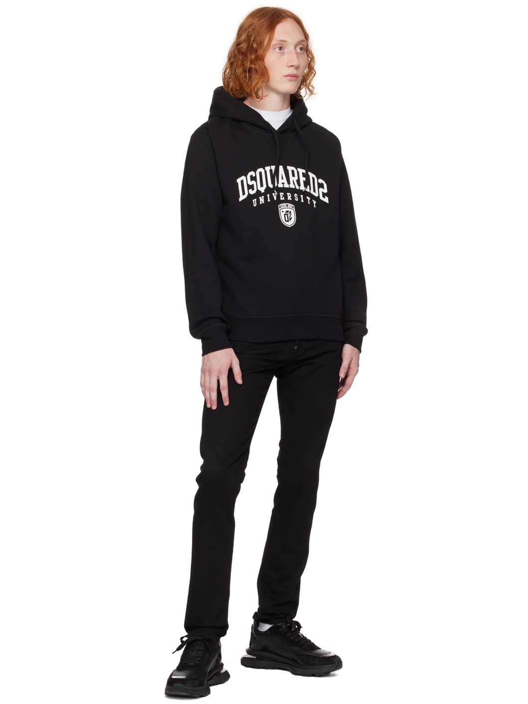 Black 'University' Hoodie - 4