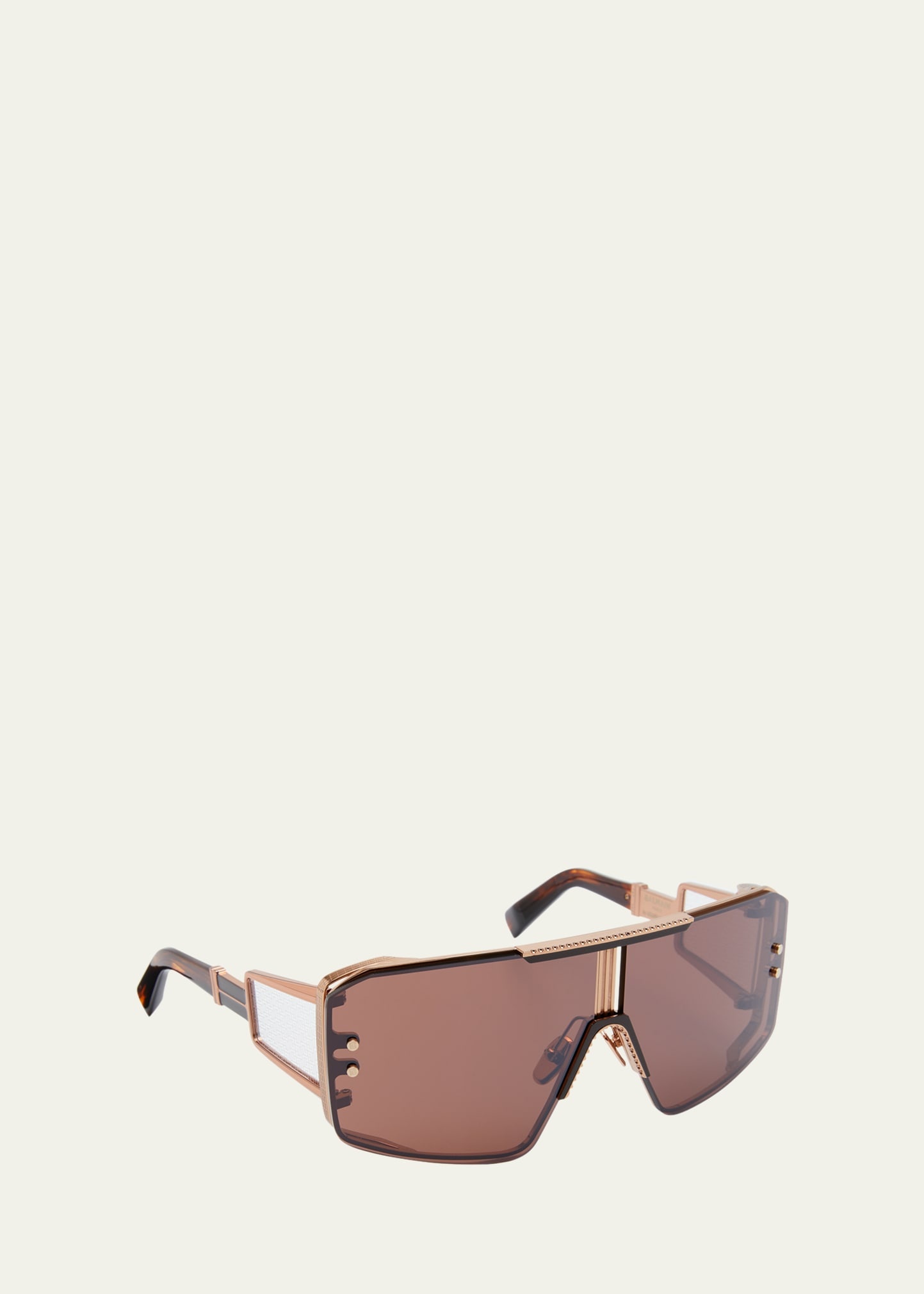 Le Masque Brown Titanium & Acetate Shield Sunglasses - 2