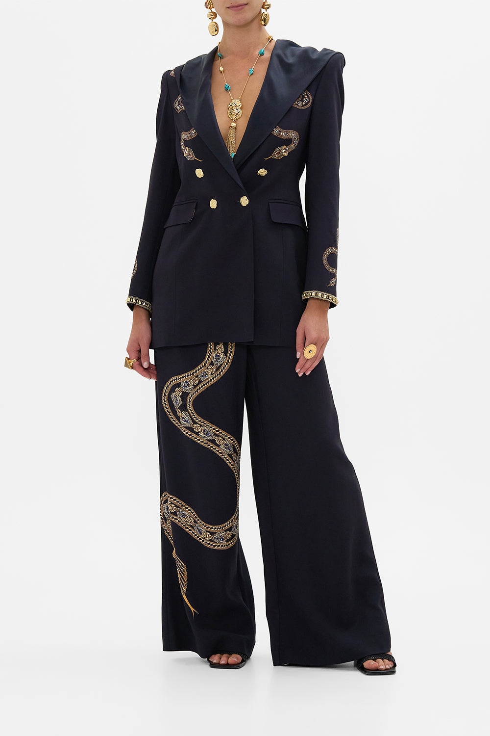 WIDE LEG WAISTED PANT - 2