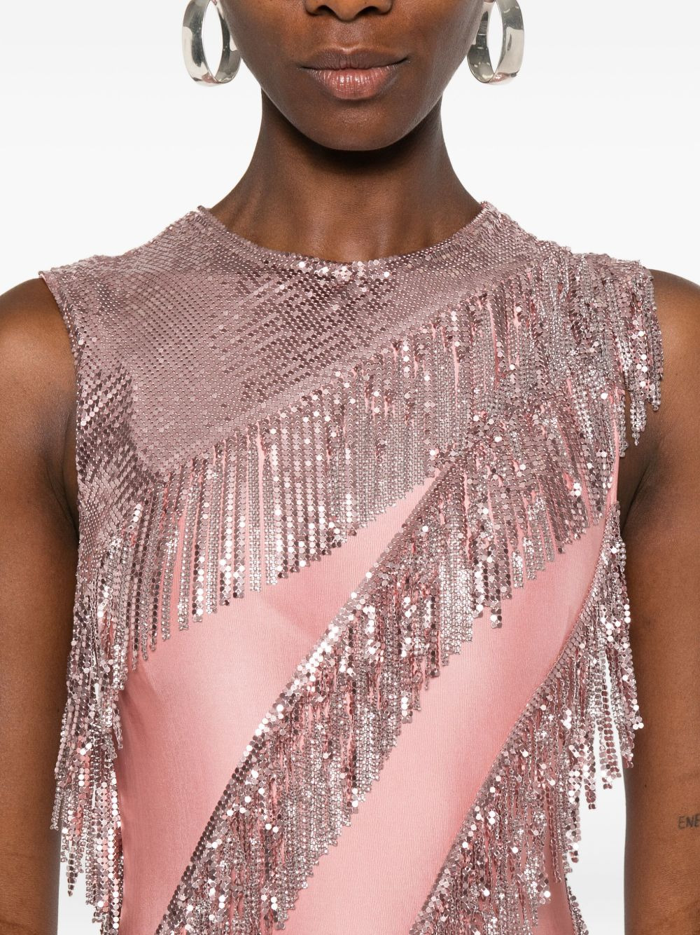 sequin-fringe maxi dress - 5