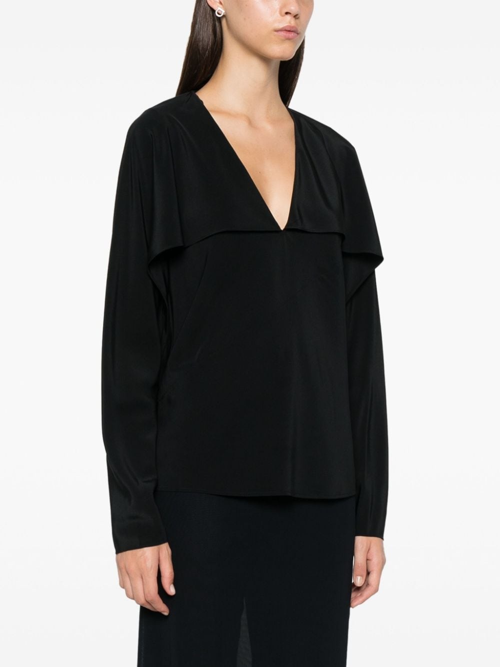 layered-design blouse - 3
