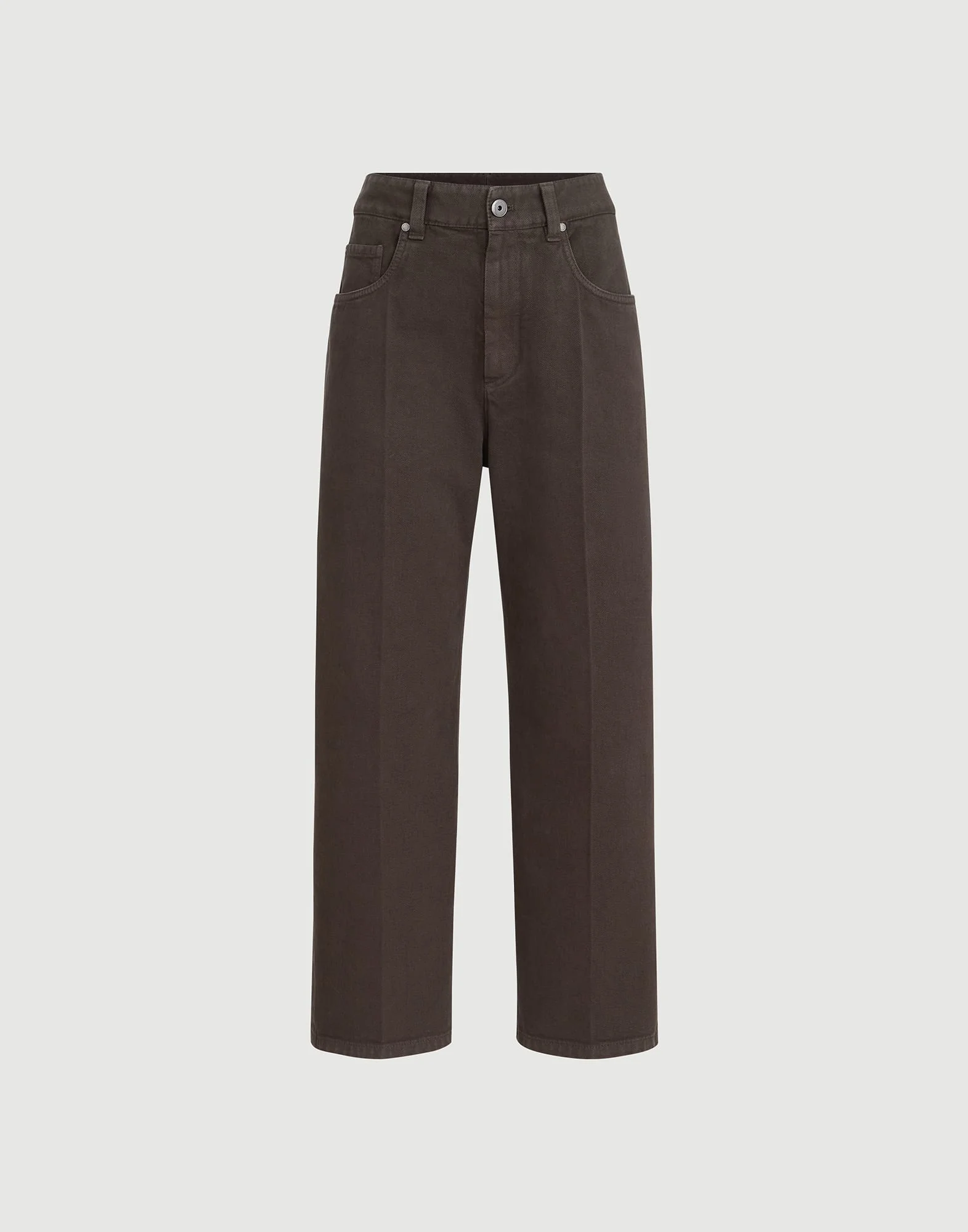 Dyed denim contemporary square trousers with monili - 1