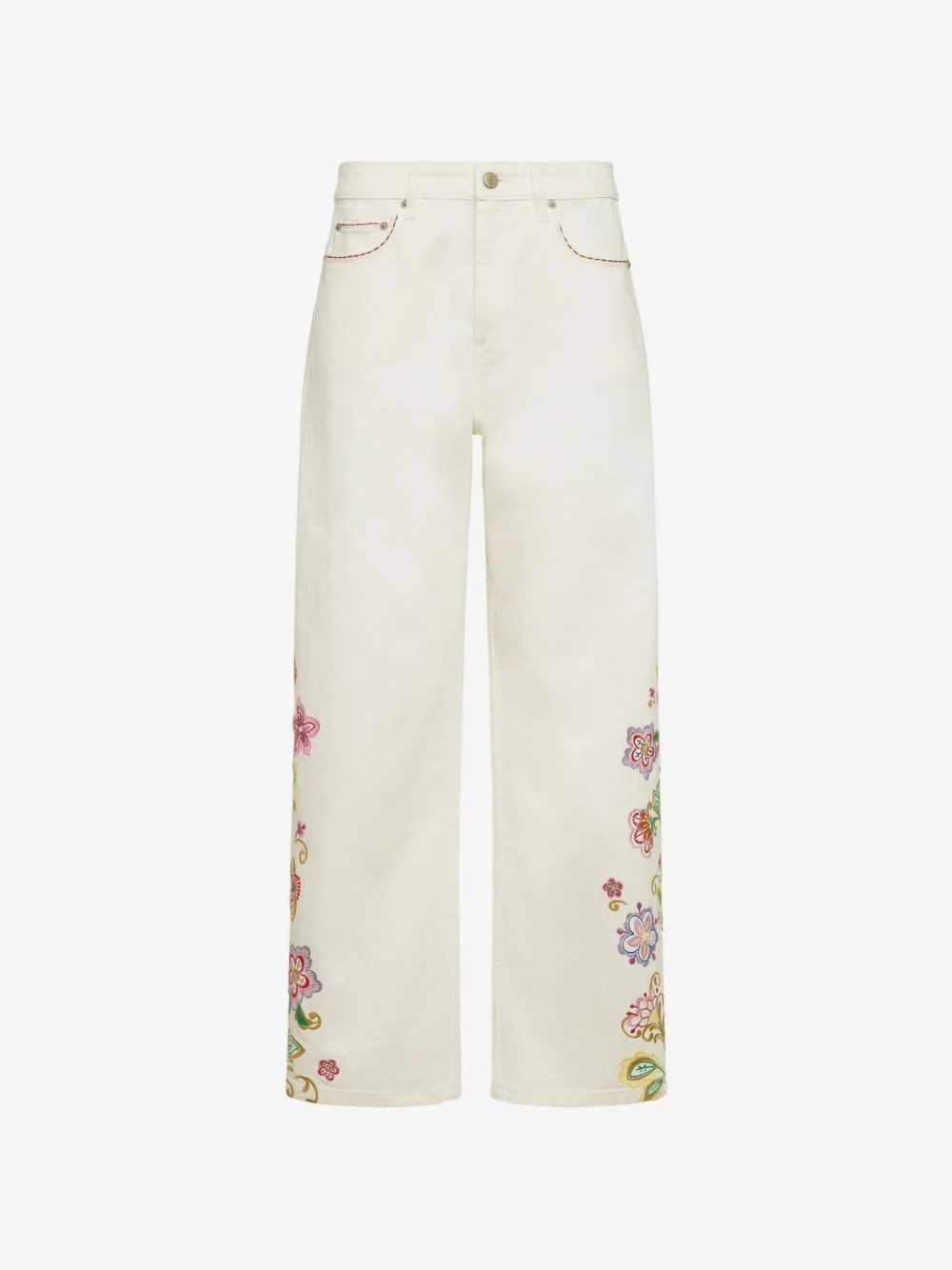 Jardin Boheme Hayden floral-embroidered jeans - 1