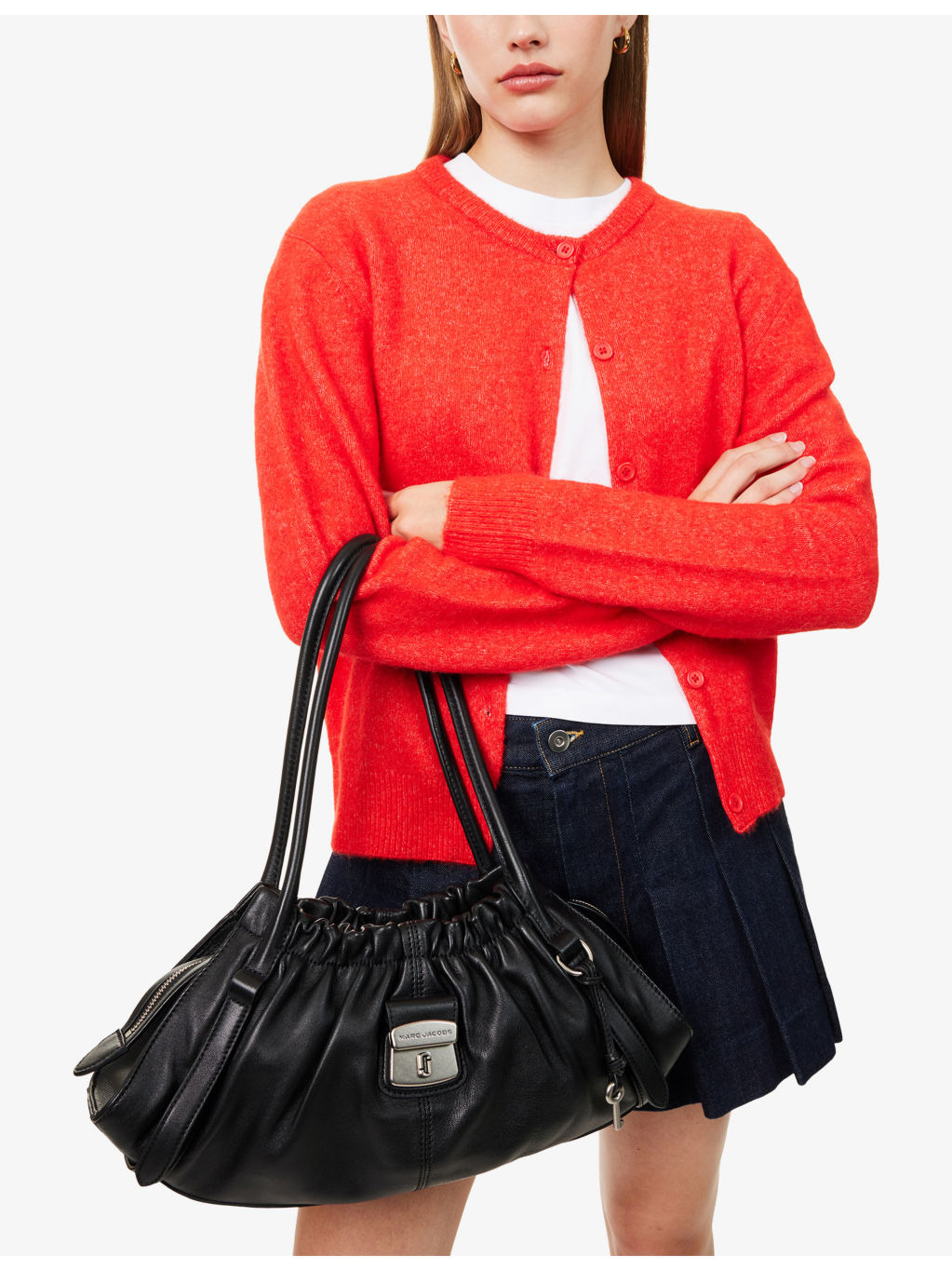 Cristina Logo-Plaque Leather Satchel Bag - 3