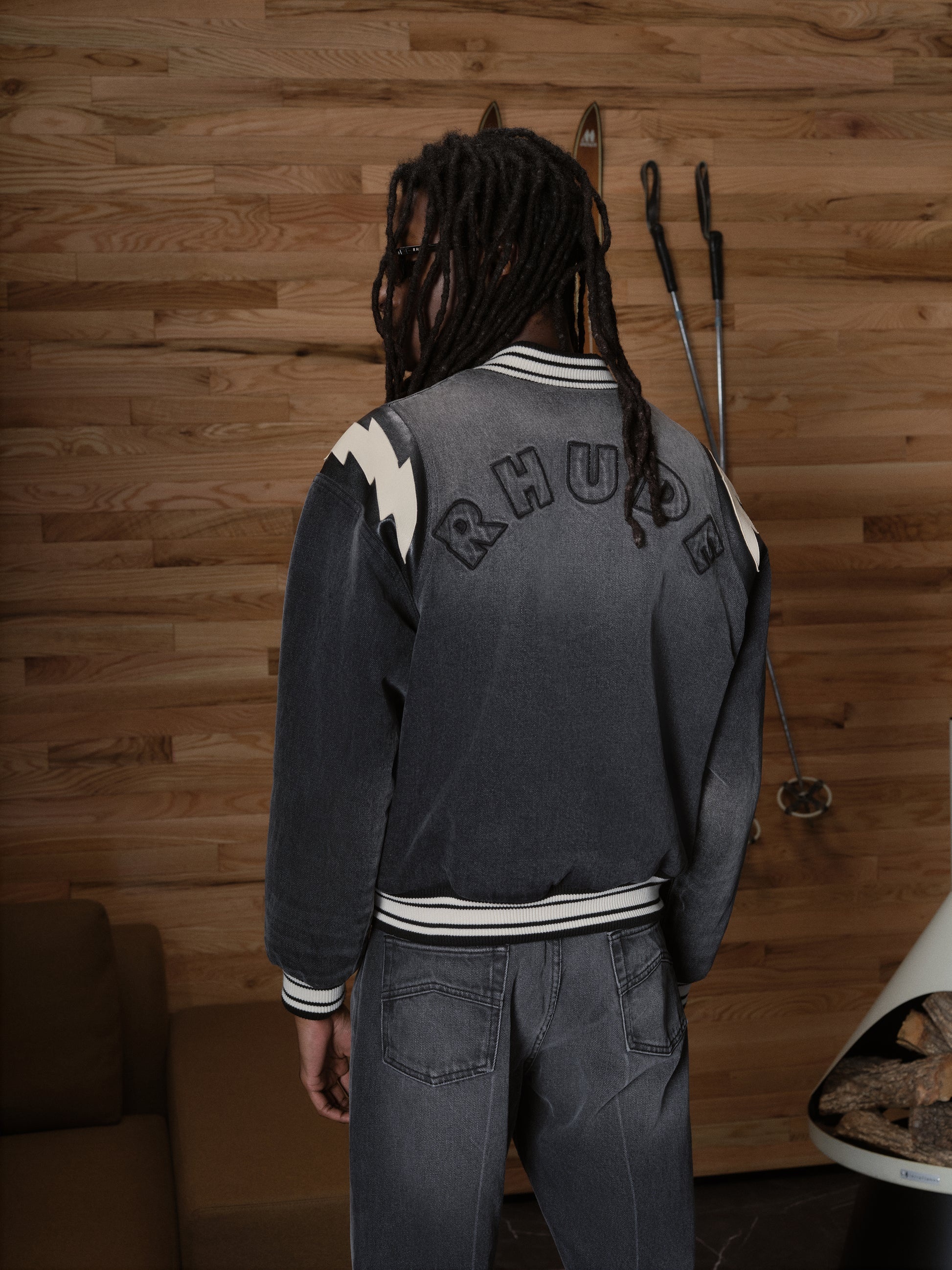 DENIM LIGHTING BOMBER - 4