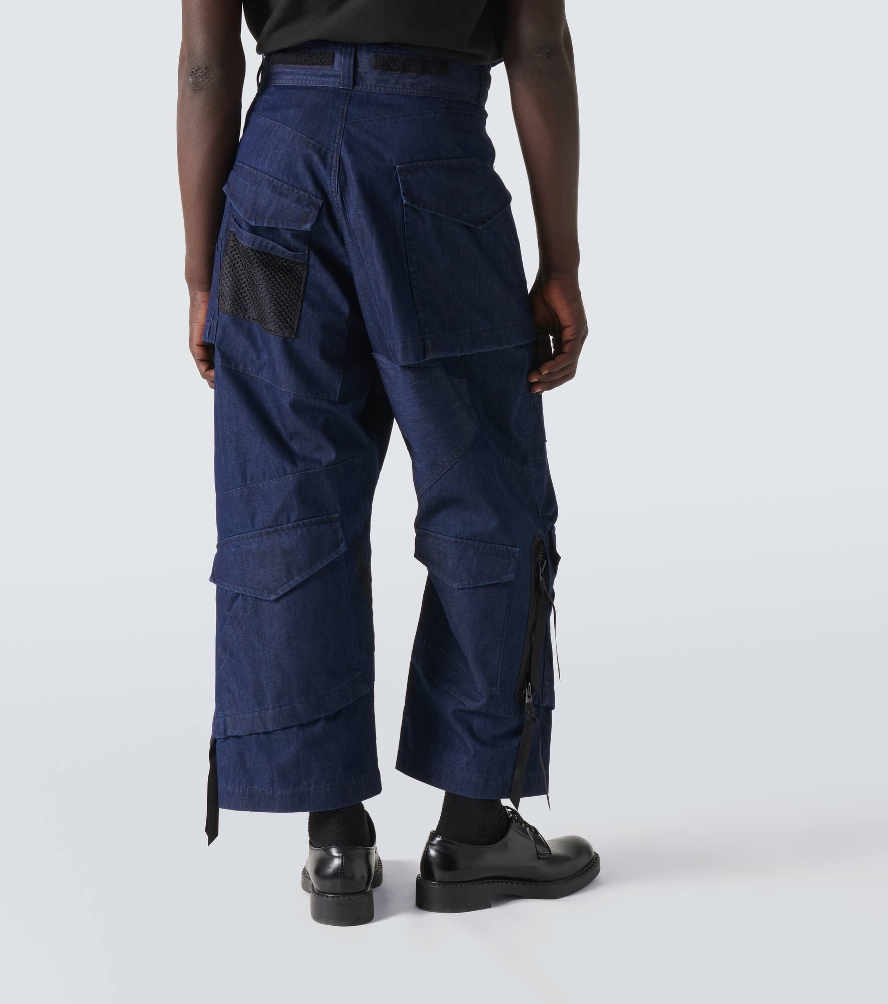 Deconstructed denim cargo pants - 4