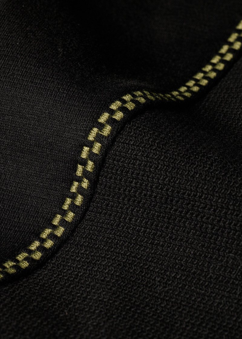 Black Textured Sweatshirt with Contrast Embroidery 7