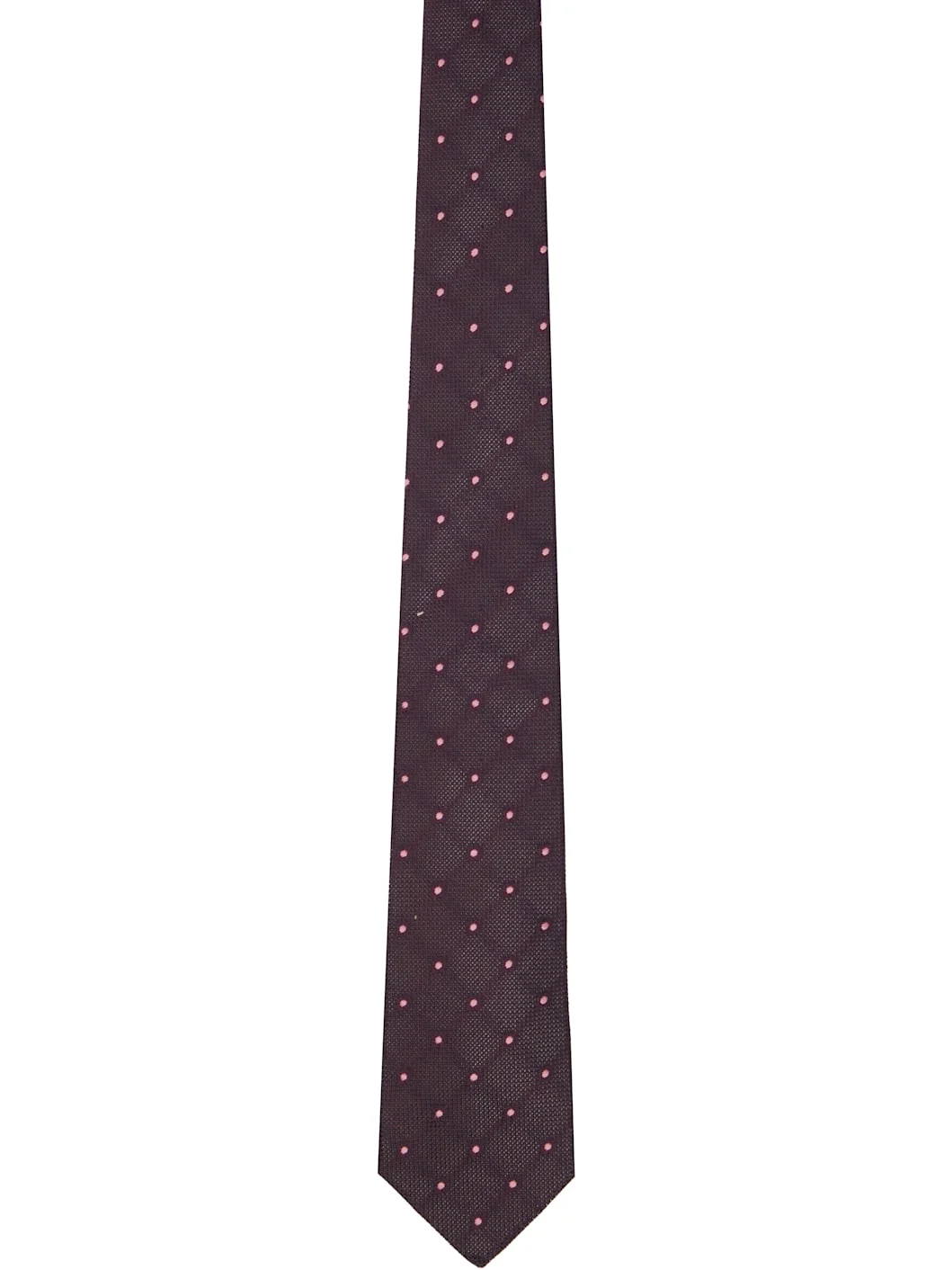 Burgundy Dots Tie - 1