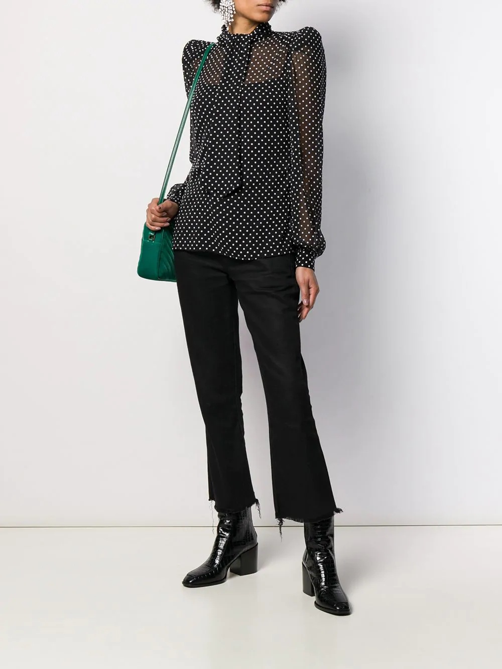 polka dot sheer blouse - 2