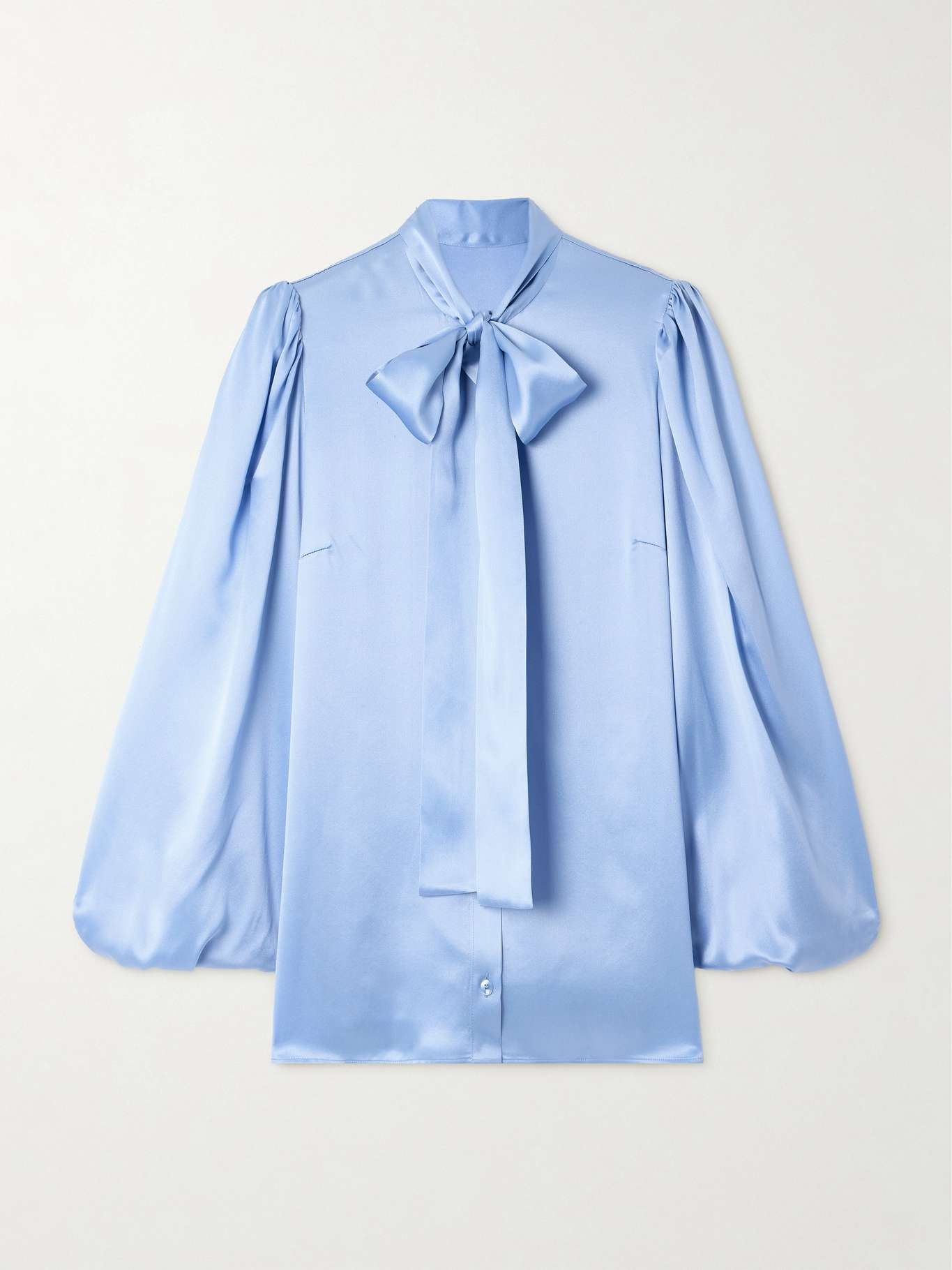 Pussy-bow silk-satin shirt - 1