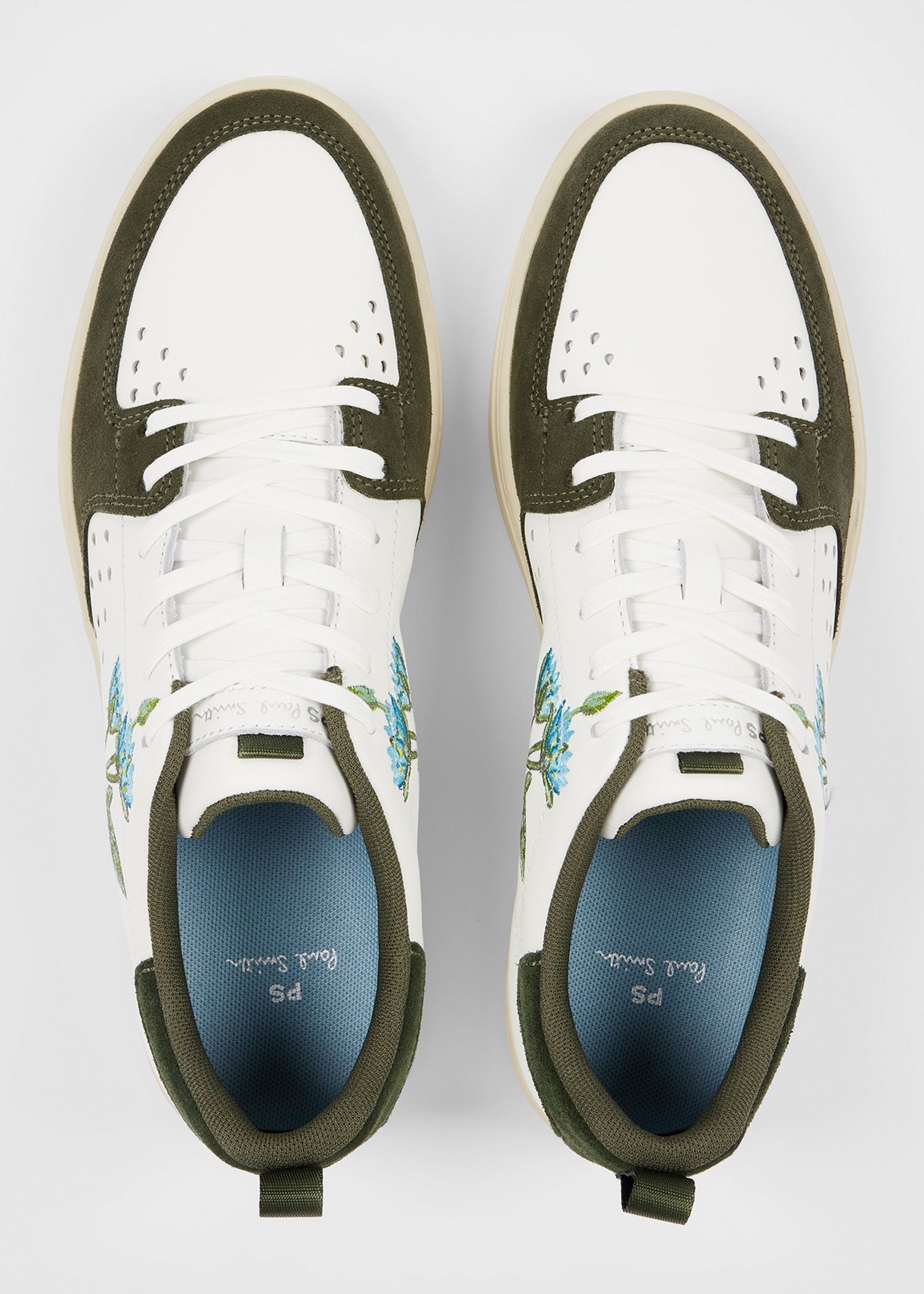 White Embroidered Flower 'Cosmo' Trainers - 3