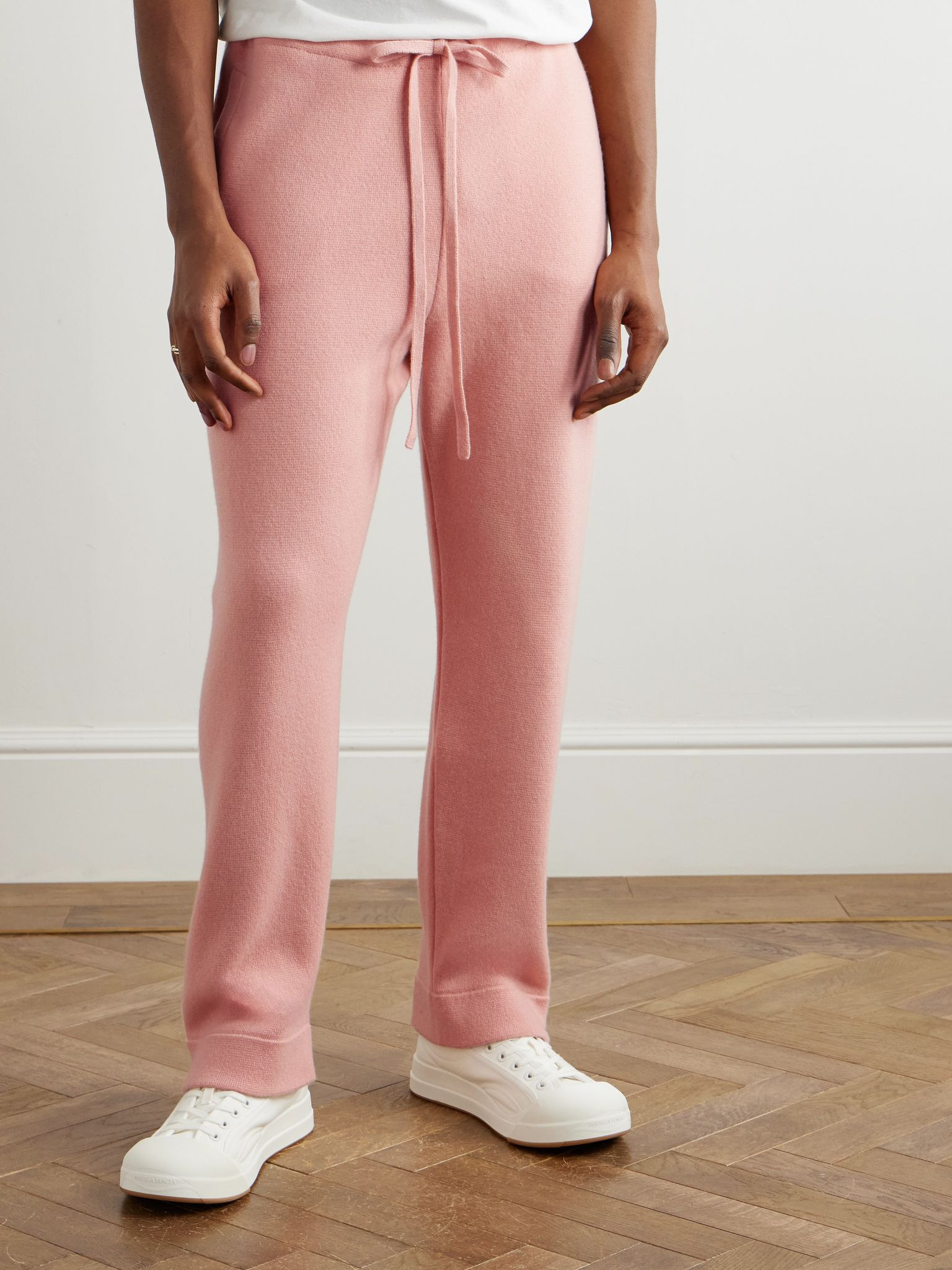 Wanderer Tapered Embellished Cashmere Trousers Pink - 3