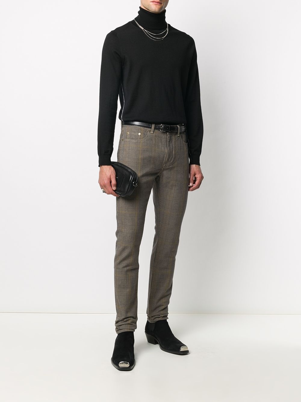 micro check skinny trousers - 2